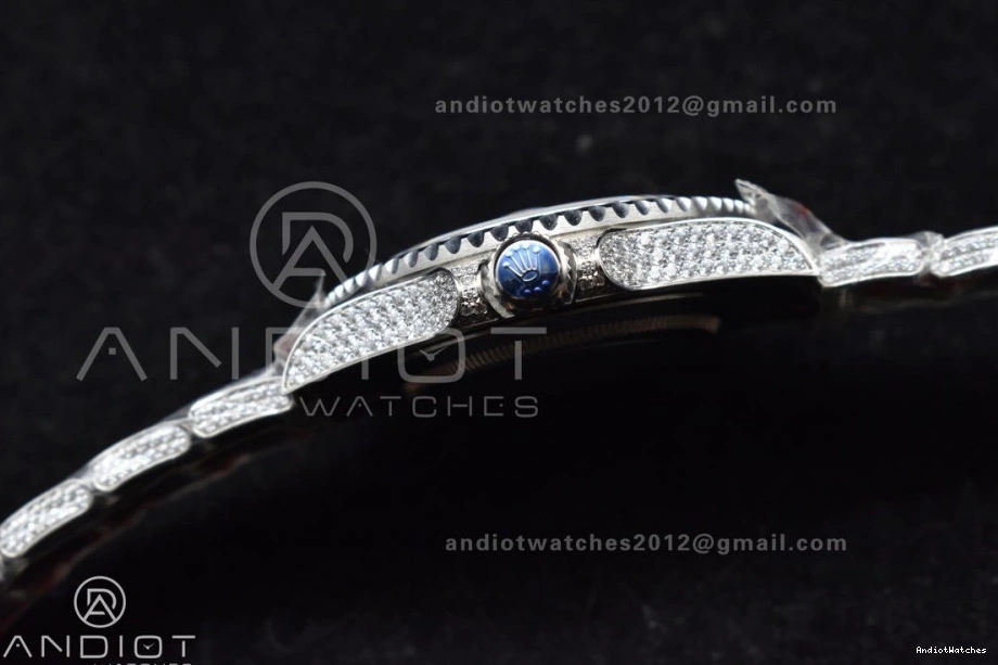 Full Bracelet Diamond 849 Diamonds On 40mm AMGF Sleek Best VR On Dial Edition SS GMT 1007